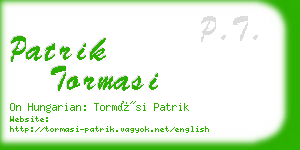 patrik tormasi business card